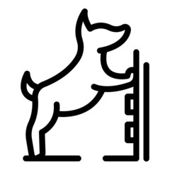 Dog waiting walk icon outline vector. Pet canine. Kid owner