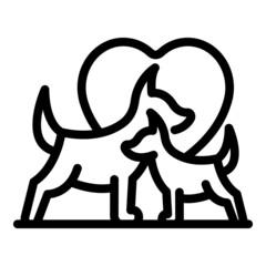 Dogs love icon outline vector. Dog walk. Animal canine