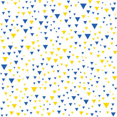 Vector seamless pattern background blue and yellow trinangles Ukraine flag colors.