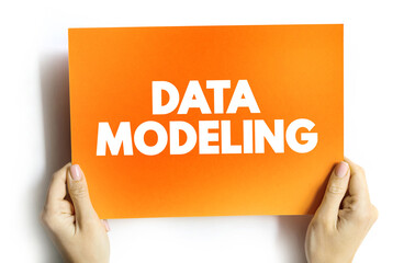 Data modeling text quote on card, concept background