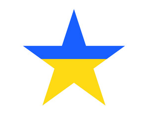 Ukraine Flag Emblem Symbol Star Shape National Europe Vector Illustration