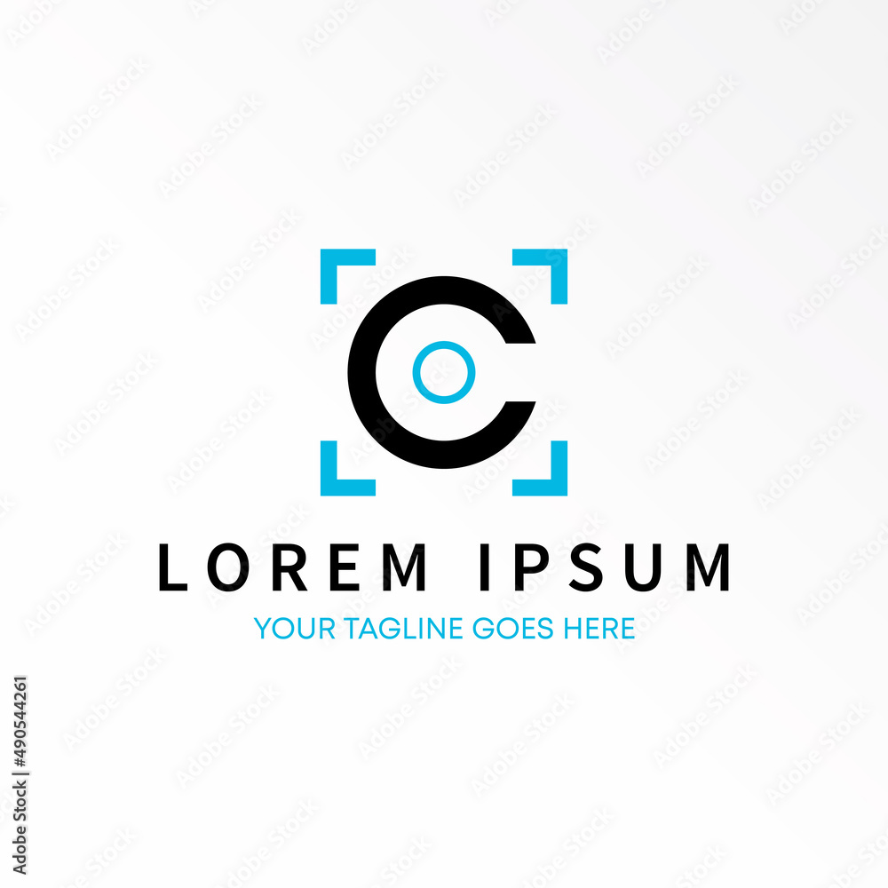 Poster letter or word c font with shot or focus image graphic icon logo design abstract concept vector stoc