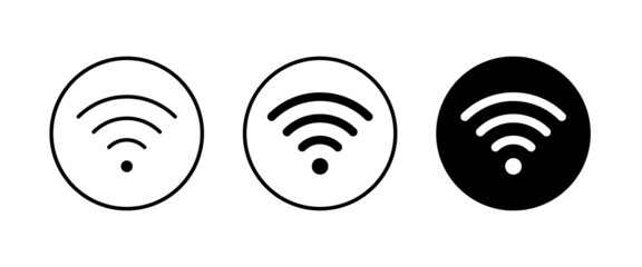 WIFI icon set, Wireless internet Wi Fi icons, button,vector, sign, symbol, logo, illustration, editable stroke, flat design style isolaated on white linear pictogram