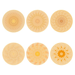 A set of openwork stylized pancakes