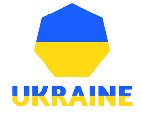 Ukraine Flag Emblem Symbol With Name National Europe Vector Design