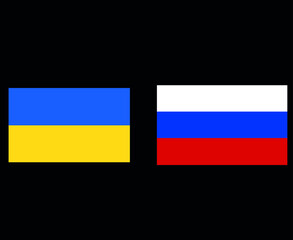 Ukraine And Russia Design Flags Symbol National Europe Emblem Vector