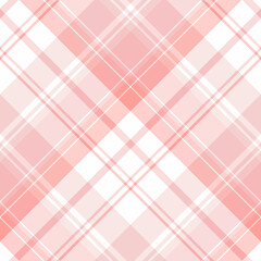 Seamless pattern in warm pink and white colors for plaid, fabric, textile, clothes, tablecloth and other things. Vector image. 2