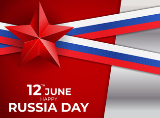 Happy russia day holiday background. Illustration