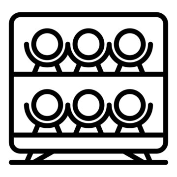 Shop Winery Rack Icon Outline Vector. Wine Cabinet. Interior Bar