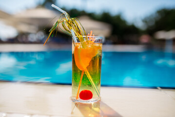 Cocktails near the swimming pool