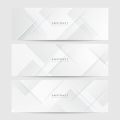 Vector abstract graphic design banner pattern background template. White abstract banner background