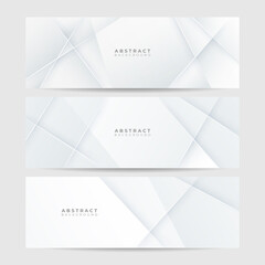 Naklejka premium Vector abstract graphic design banner pattern background template. White abstract banner background