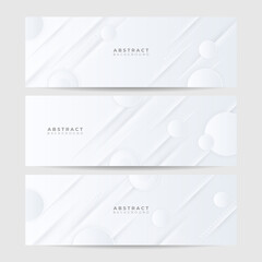 Vector abstract graphic design banner pattern background template. White abstract banner background