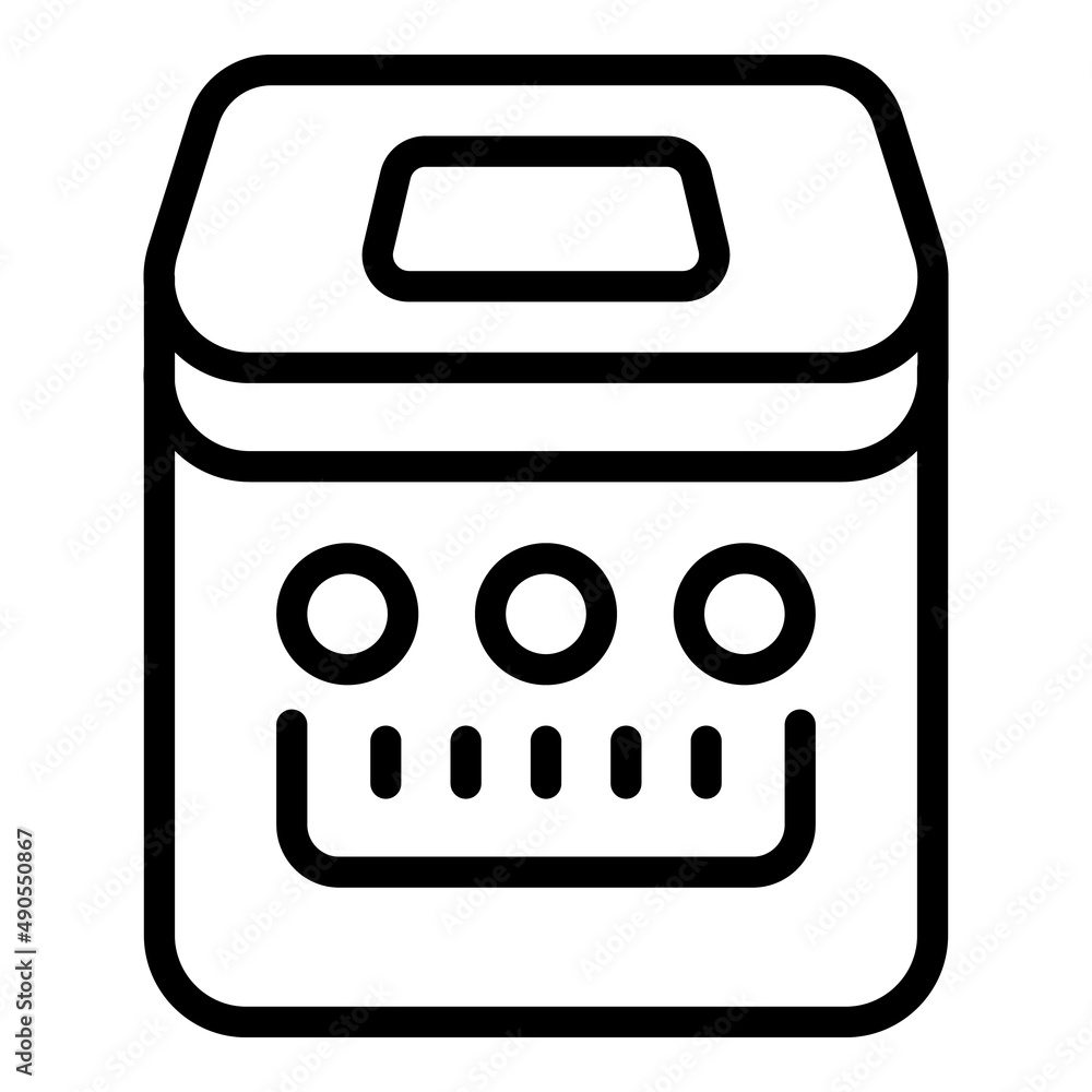 Poster bread maker icon outline vector. breadmaker food. button control