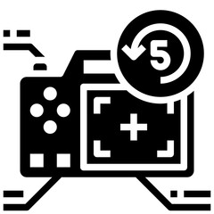 Obraz premium TIMER glyph icon,linear,outline,graphic,illustration