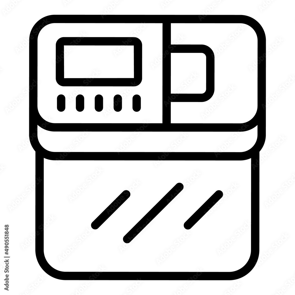 Poster bakery bread machine icon outline vector. food processor. button control