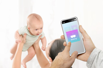 Mobile app baby schedule with bathing time reminder