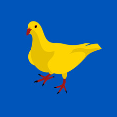 Simplistic vector illustration of a peace dove in ukrainian flag colors. Support for Ukraine.
