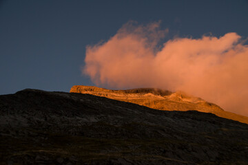 Ordesa valley Mountains at sunset