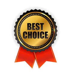 Best choice golden quality label sign. illustration