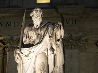 saint paul illuminated san pietro saint peter vatican rome church at night