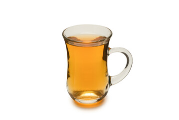 A turkish glass of tea isolated on white background.