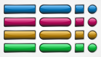 Set of the different buttons for website.