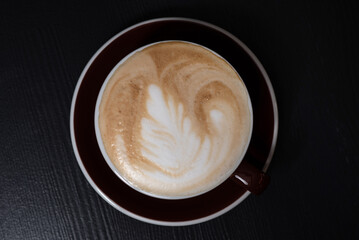Cap of coffee brown and tasty