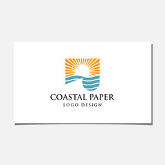 COASTAL PAPER LOGO DESIGN VECTOR