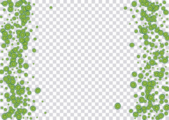 Green Fruit Background Transparent Vector. Fly Pattern. Grass Lime Falling. Healthy Lime Grass Set.