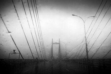 Vidyasagar Setu over river Ganges, known as 2nd Hooghly Bridge in Kolkata,West Bengal, India....