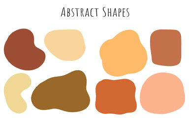 Hand drawn abstract shape earth tones flat style vector