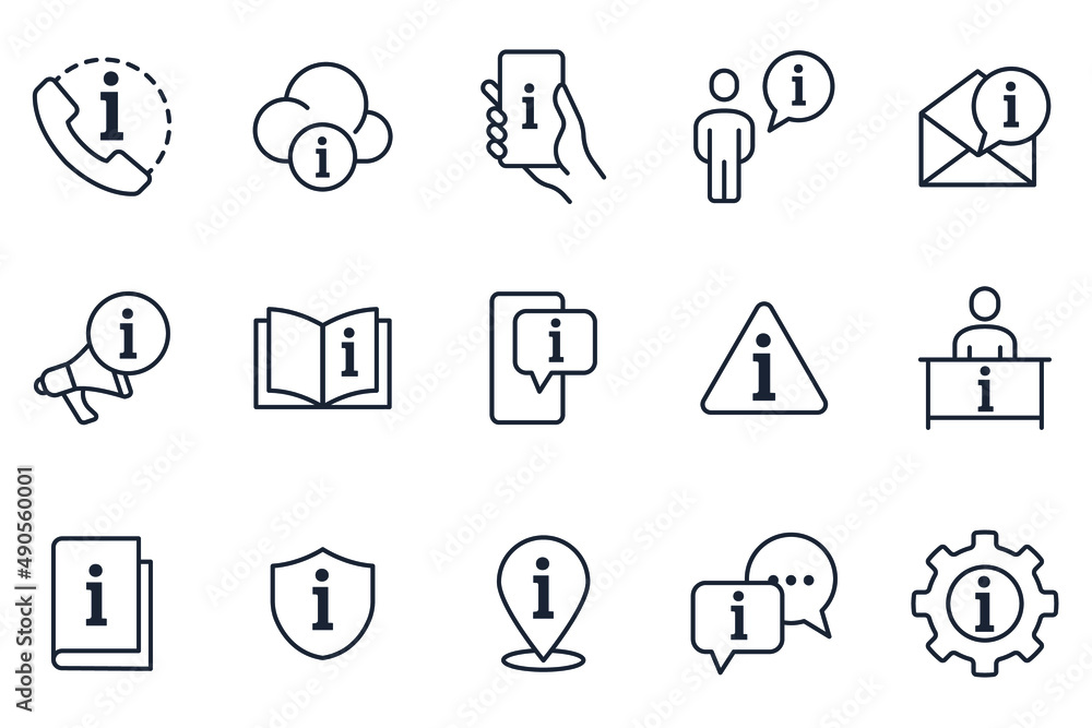 Poster set of info and help elements symbol template for graphic and web design collection logo vector illu