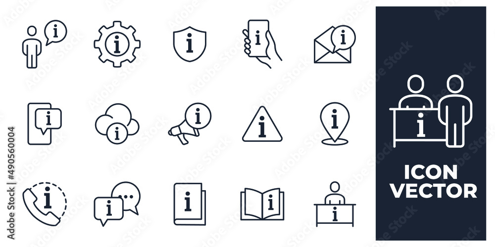Poster set of info and help elements symbol template for graphic and web design collection logo vector illu
