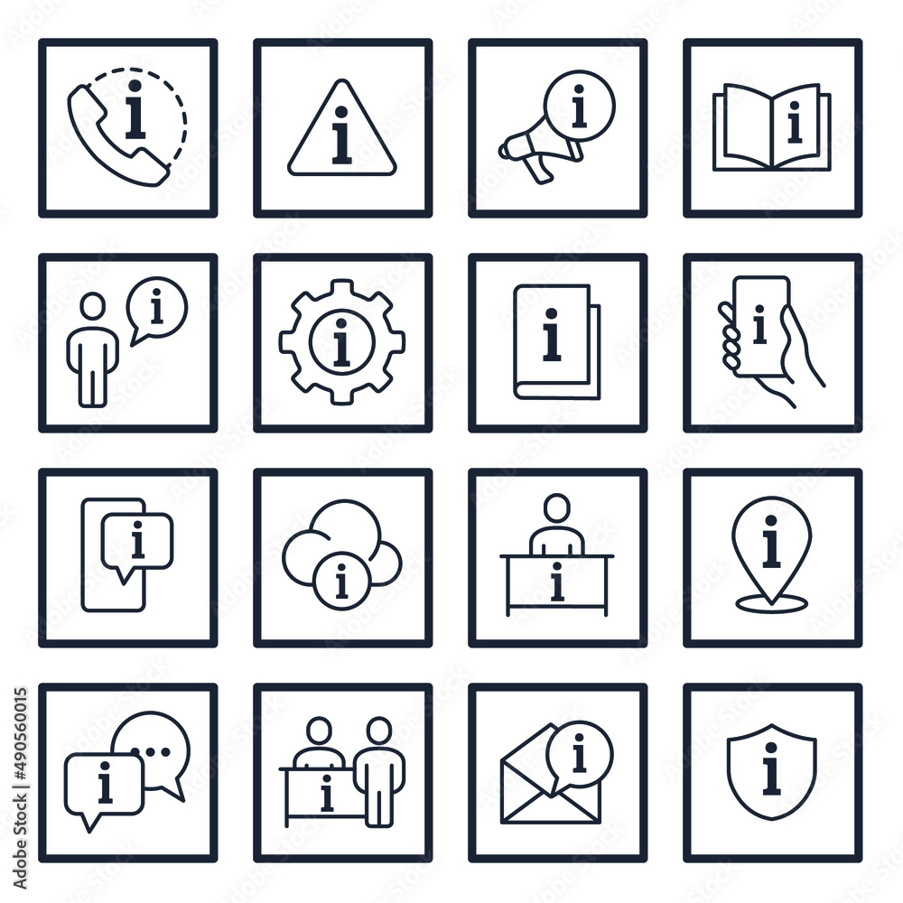 Poster set of info and help elements symbol template for graphic and web design collection logo vector illu