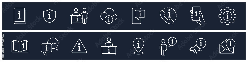 Poster set of info and help elements symbol template for graphic and web design collection logo vector illu