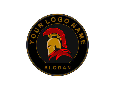 spartan badge logo design vector template