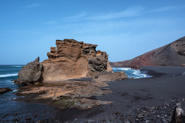 Charco Verde beach in Lanzarote, Canary Islands in Spain