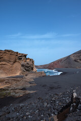 Charco Verde beach in Lanzarote, Canary Islands in Spain