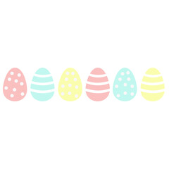 multicolored Easter eggs. Vector. pink, blue, yellow