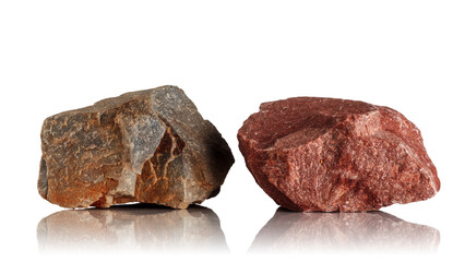 Stones on a white background