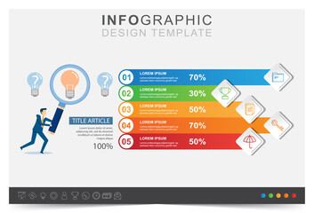 Business data and idea, modern infographic template, presentation business infographic template, icon set