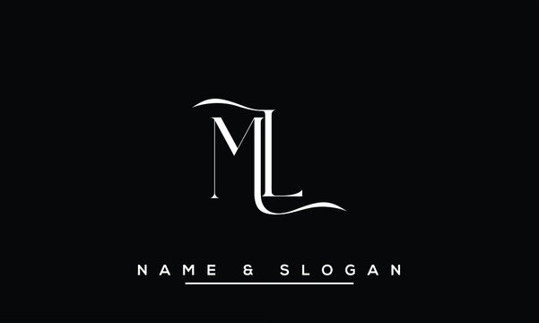 ML,  LM,  M,  L   Abstract  Letters  Logo  Monogram