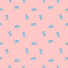 Fototapeta na wymiar Elephant cute seamless pattern. Background with kids toy.