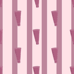 Tube cosmetic cream seamless pattern. Elements spa in doodle style.