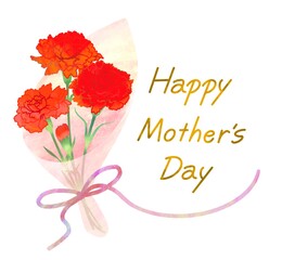 母の日　カーネーションのかわいいイラスト