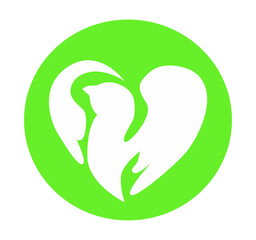 A dove of peace in the form of a heart. A symbol of peace in all hearts