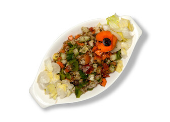 Arabic food and Persian cuisine on isolated background