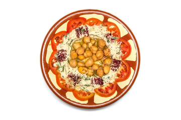 Arabic food and Persian cuisine on isolated background