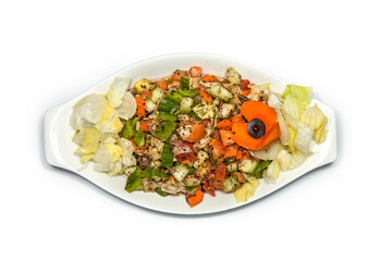 Arabic food and Persian cuisine on isolated background